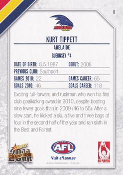 2011 Select AFL Champions #6 Kurt Tippett Back